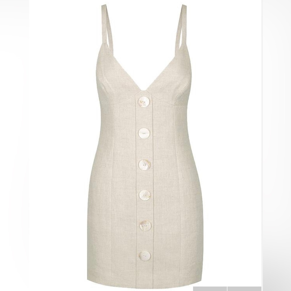Shona Joy Savannah Mini Linen Tan Dress Size 4